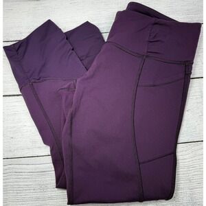 Lululemon Purple Leggings Cropped‎ Capris Size 8 Pockets